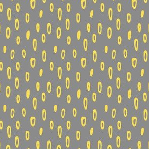 Dots in Dots, Yellow on Gray