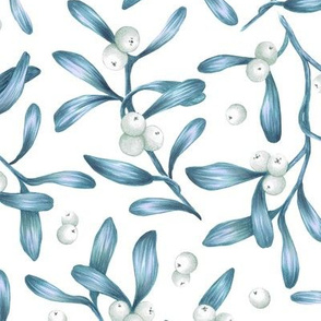 Mistletoe - Blue and white