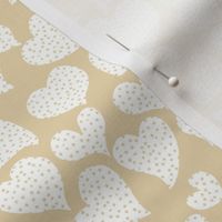 Dottie Hearts // White on Biscuit 