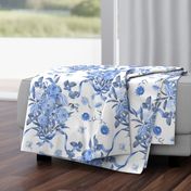 Floral Rococo blue (large scale)