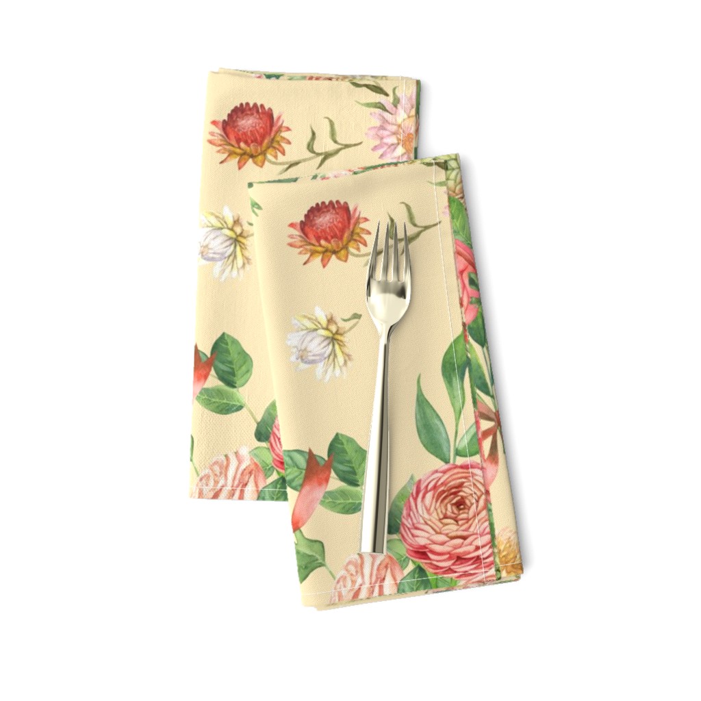 Floral Rococo beige (large scale)
