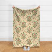 Floral Rococo beige (large scale)