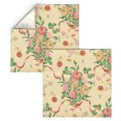 Floral Rococo beige (large scale)