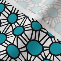 african dots, turquoise