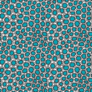 african dots, turquoise