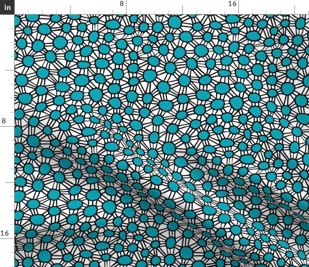 african dots, turquoise