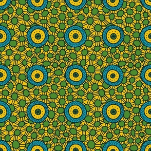 Geometric African Pattern, Green