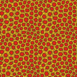 african dots, yellow