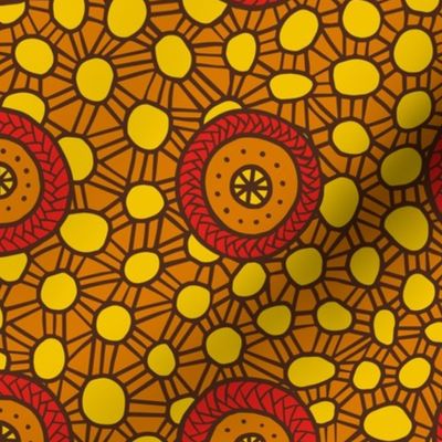 Geometric African Pattern, Orange