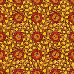 Geometric African Pattern, Orange