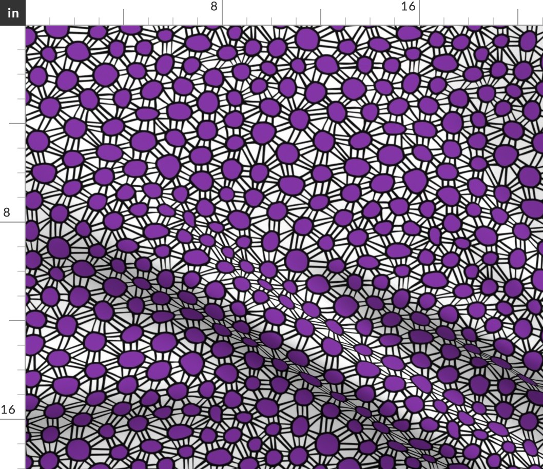 african dots, purple