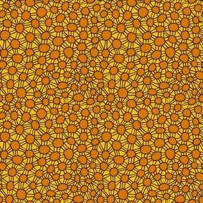 african dots, orange