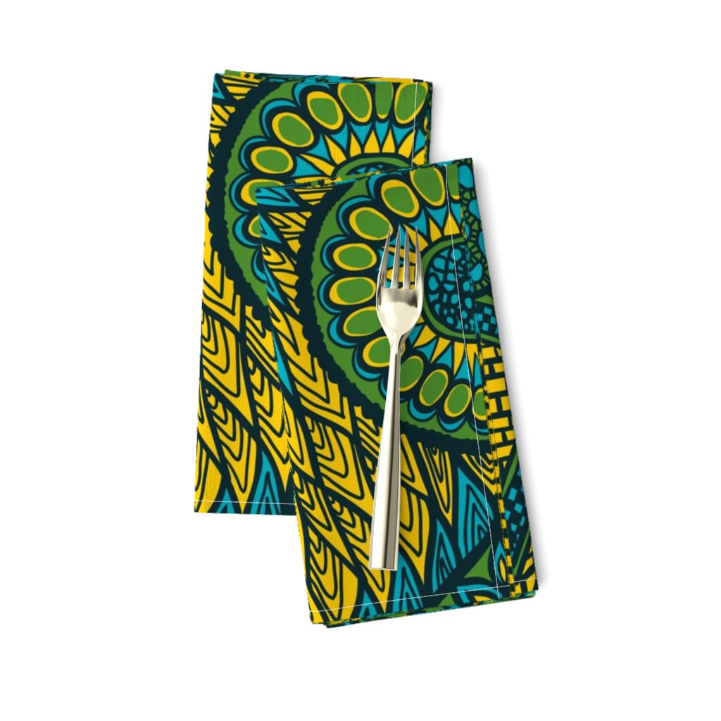 African Print, turquoise (large scale)