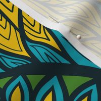 African Print, turquoise (large scale)