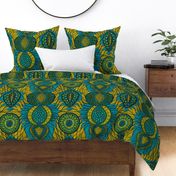 African Print, turquoise (large scale)