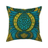 African Print, turquoise (large scale)