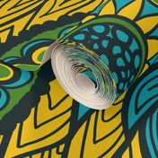 African Print, turquoise (large scale)