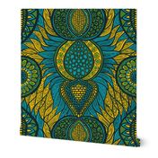 African Print, turquoise (large scale)