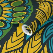 African Print, turquoise (large scale)