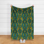 African Print, turquoise (large scale)