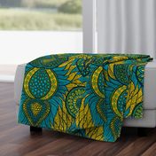 African Print, turquoise (large scale)