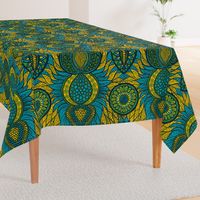 African Print, turquoise (large scale)