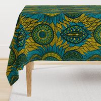 African Print, turquoise (large scale)