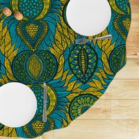 African Print, turquoise (large scale)