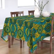 African Print, turquoise (large scale)