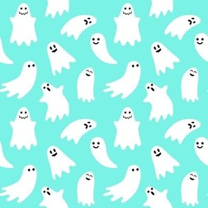 Cute Ghosts, turquoise (small scale)