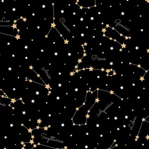 Constellations, yellow stars (large scale)