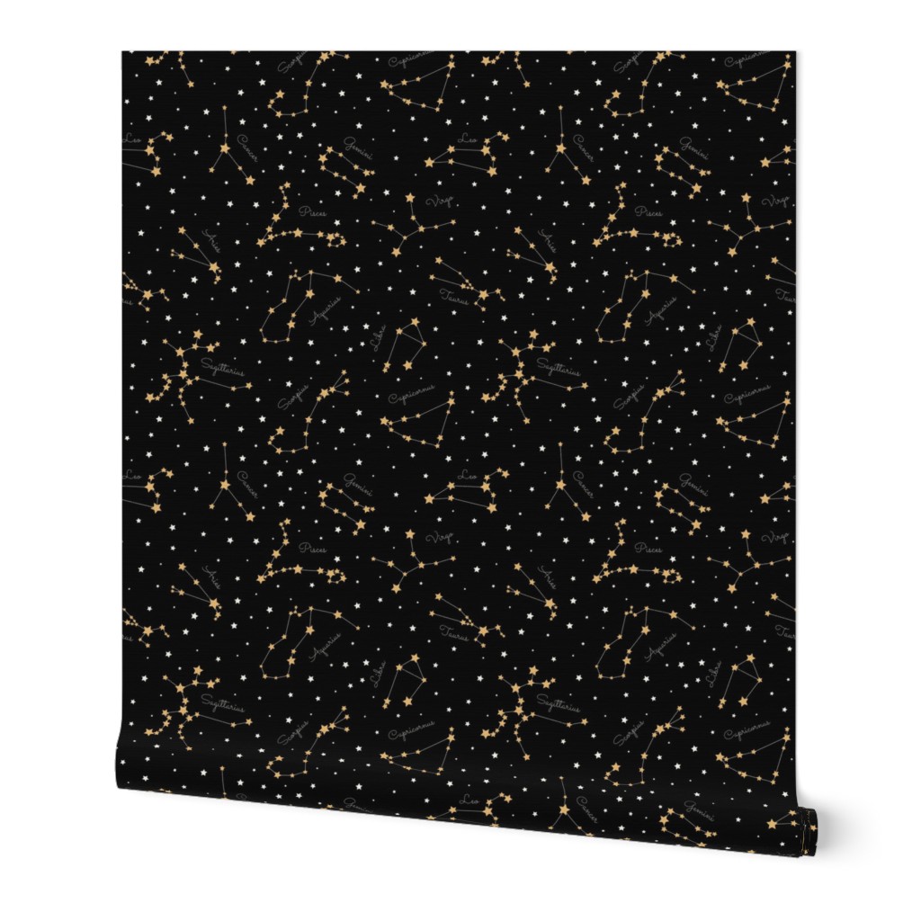 Constellations, yellow stars (small scale)