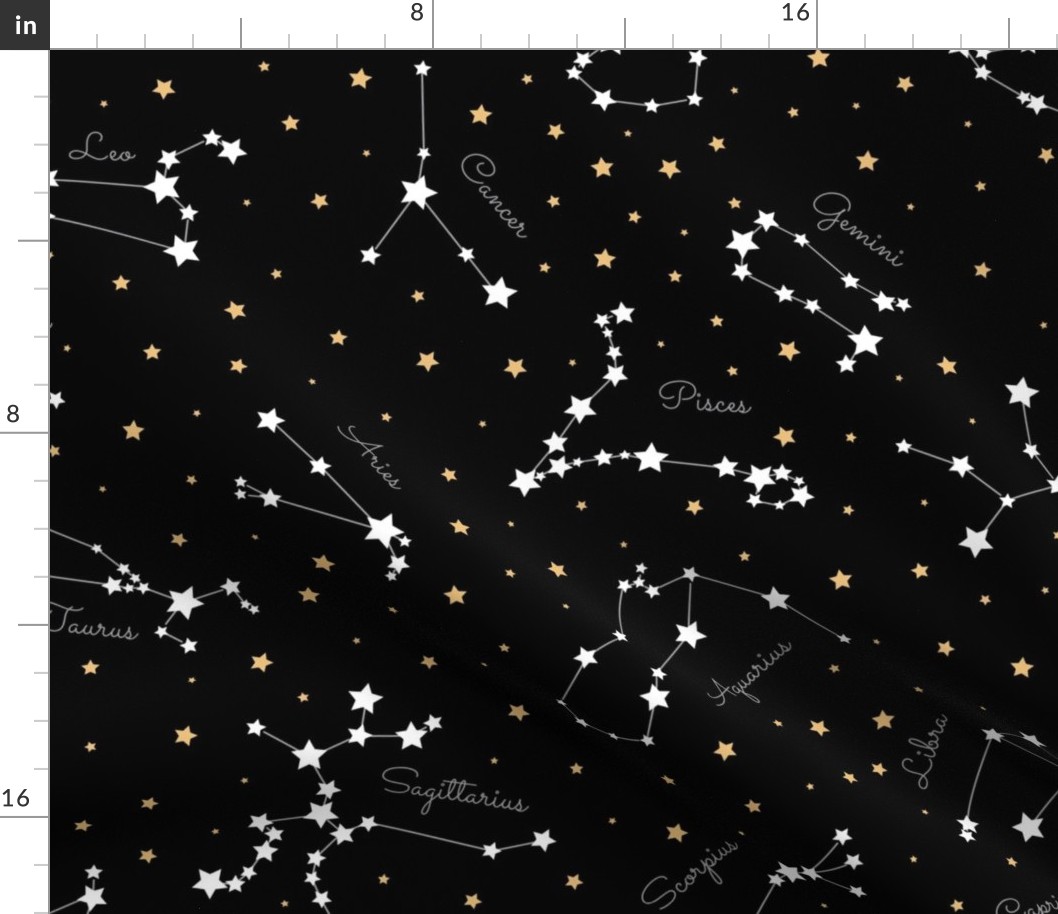 Horoscope Constellations, black (large scale)