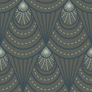 art deco dark green