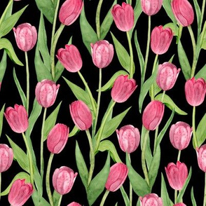 tulips on black (small scale)