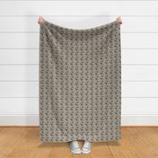 Tiny Trotting uncropped Miniature Schnauzers and paw prints - faux linen