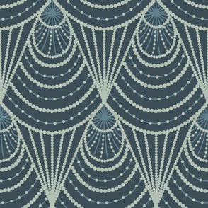 art deco dark blue