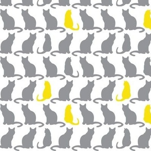 Ultimate grey and illuminating yellow cat sihouettes
