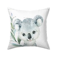 18” Koala Pillow Front with dotted cutting lines