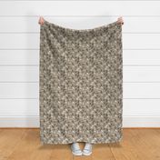 Tiny Trotting Borzoi and paw prints - faux linen