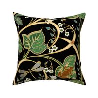 Royal Garden Art Nouveau | Black + Cream