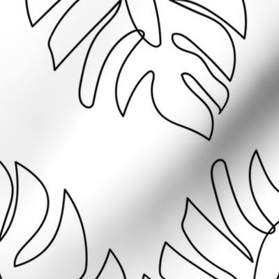 Medium Single Line Monstera Leaves