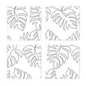 Medium Single Line Monstera Leaves