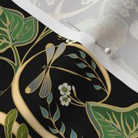 Royal Garden Art Nouveau Sm. |Black + Cream