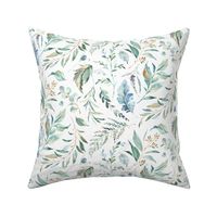 18" Wild Flora – Watercolor Leaves & Branches - Fabric has a 18 inch repeat