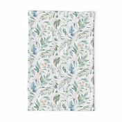 18" Wild Flora – Watercolor Leaves & Branches - Fabric has a 18 inch repeat