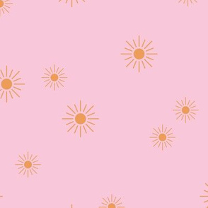 The minimalist sunny day sunshine boho sun sky nursery pink orange girls