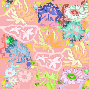 DREAMY FLOWERS- PINK-- WALLPAPER