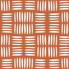 Four Lines Weave Burnt Orange