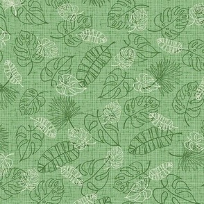 Safari  Outline Leaves on Green - medium scale